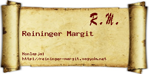 Reininger Margit névjegykártya